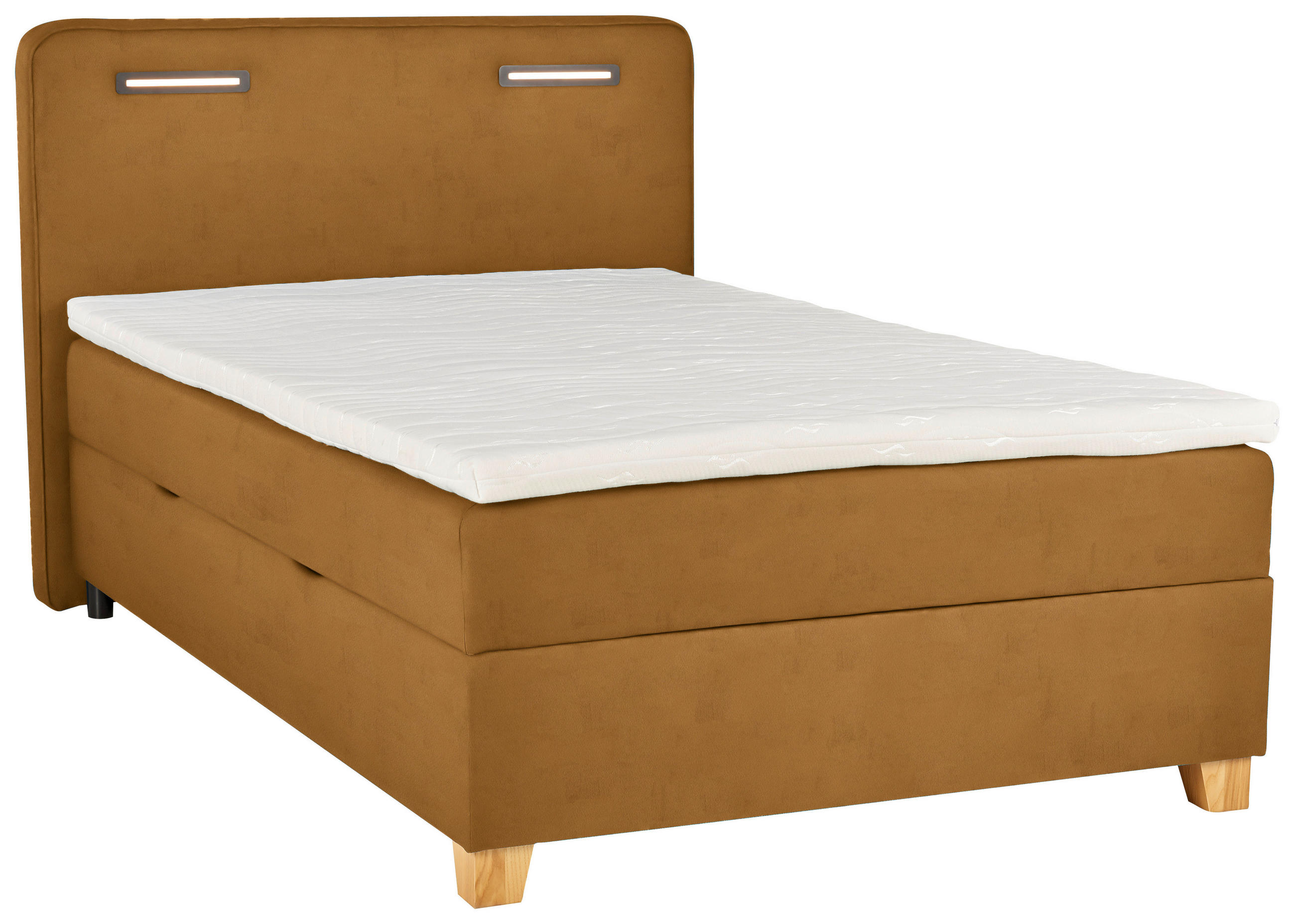 BOXBETT 120/200 cm  in Senfgelb  - Senfgelb, Konventionell, Holz/Textil (120/200cm) - Moderano