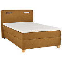BOXBETT 100/200 cm  in Senfgelb  - Türkis/Eichefarben, Konventionell, Holz/Holzwerkstoff (100/200cm) - Moderano