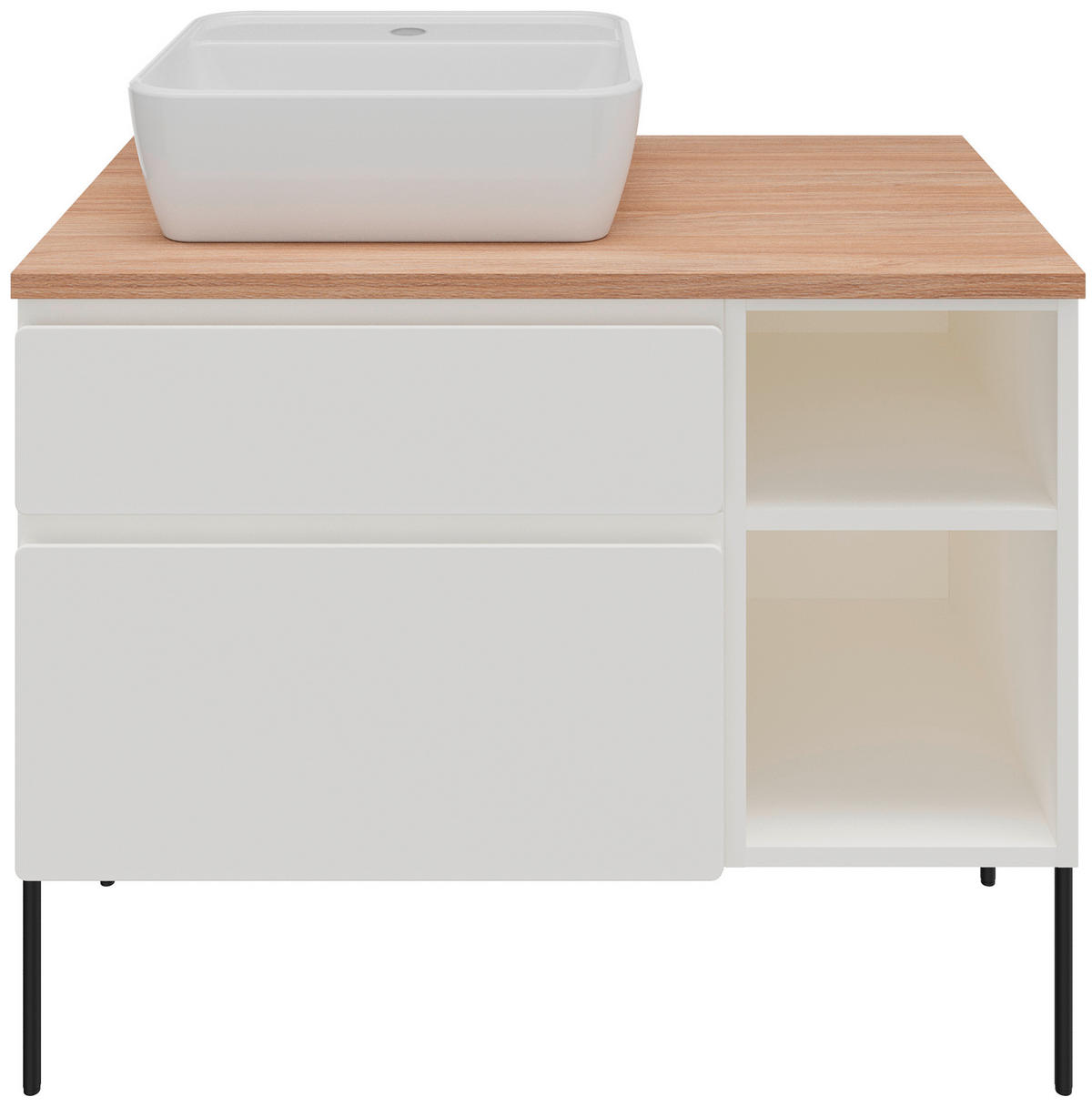 WASCHBECKENUNTERSCHRANK 90/51/47 cm  - Eichefarben/Weiß, MODERN, Holzwerkstoff (90/51/47cm) - Welnova