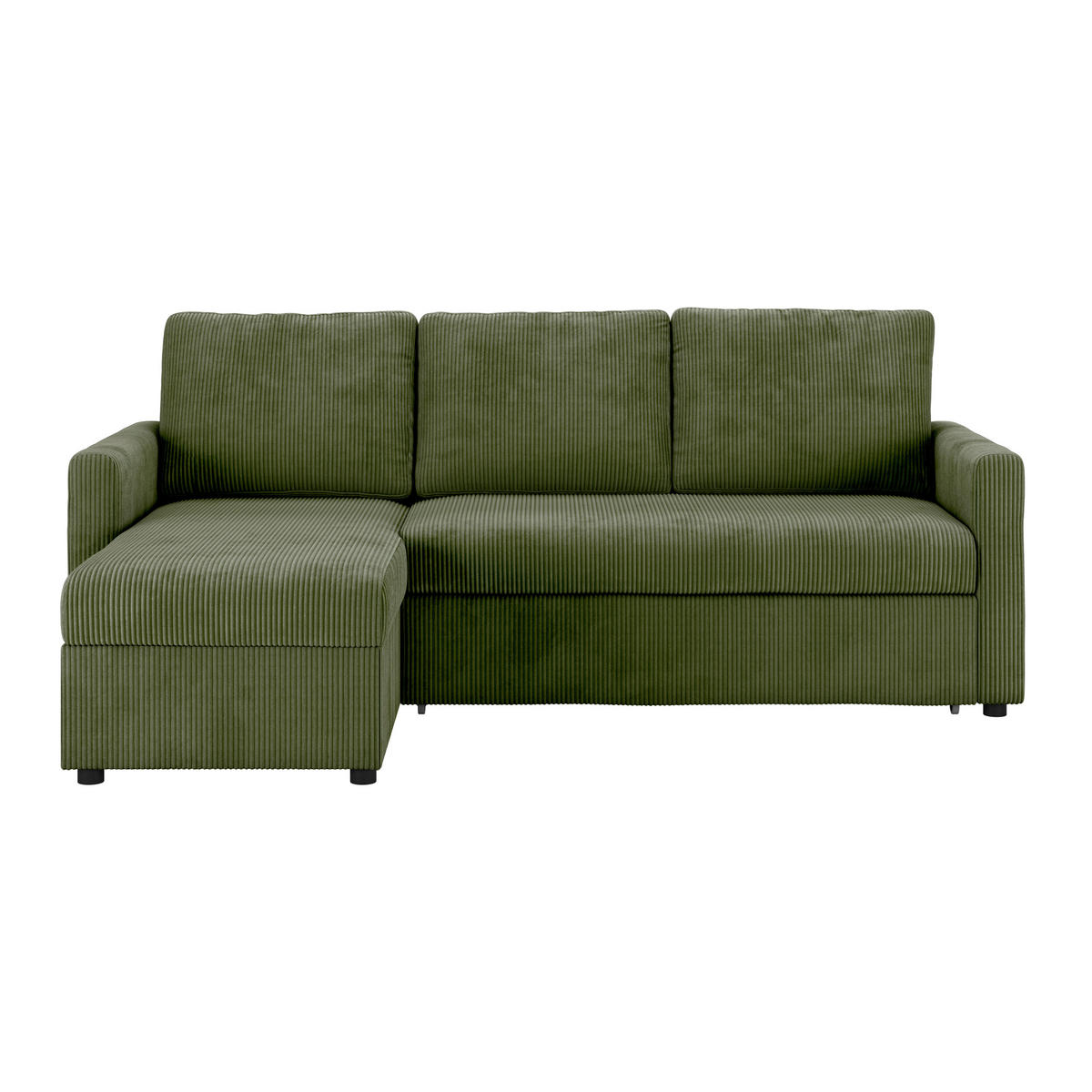 ECKSOFA Grün  - Schwarz/Grün, Basics, Holz/Kunststoff (215/145cm) - MID.YOU