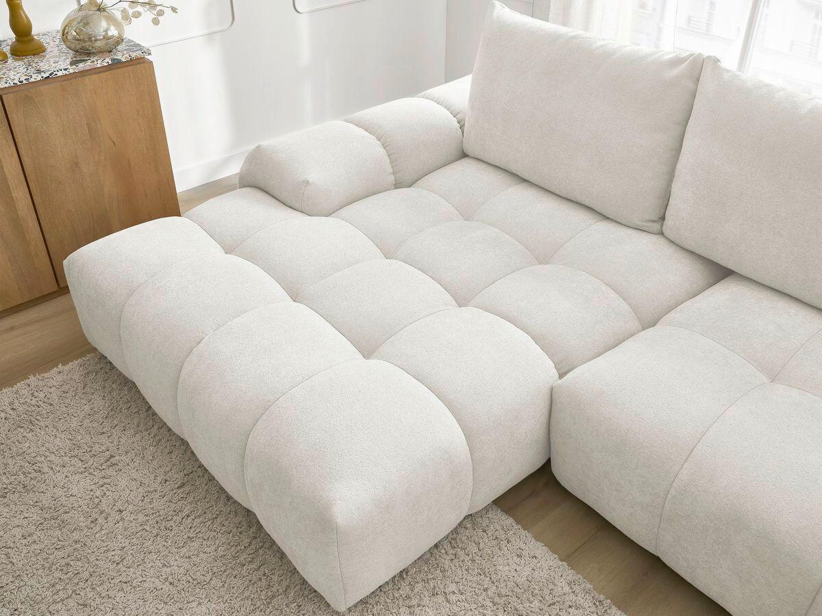 ECKSCHLAFSOFA EVEREST  mit Rücken echt Struktur Weiß  - Schwarz/Weiß, MODERN, Kunststoff/Textil (180/318cm) - Livetastic