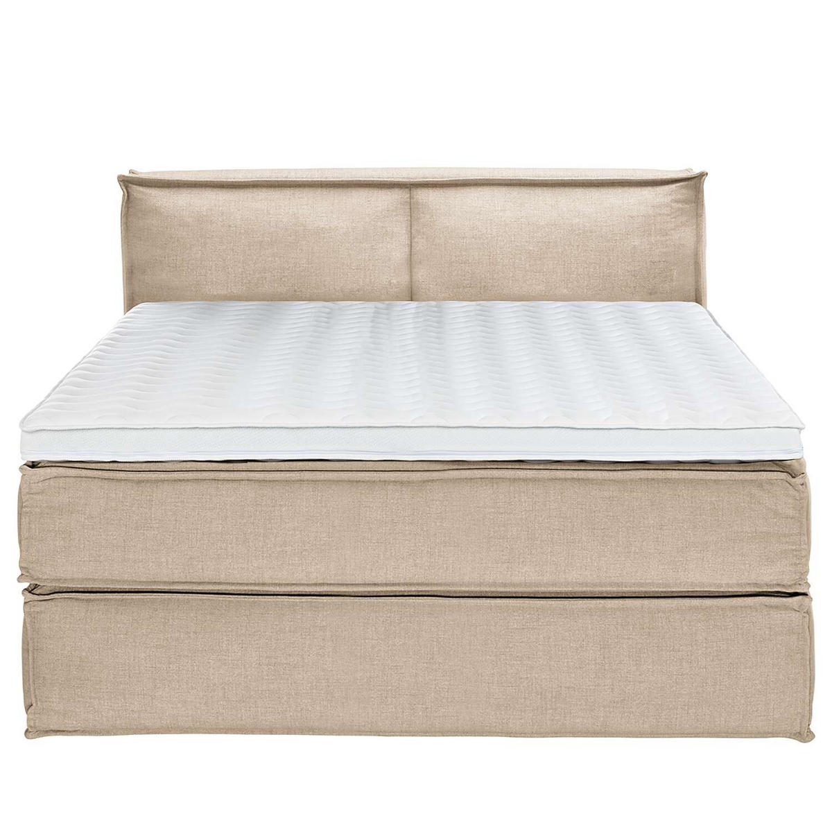 BOXSPRINGBETT 160/220 cm  in Beige  - Beige/Schwarz, Design, Textil (160/220cm) - home24