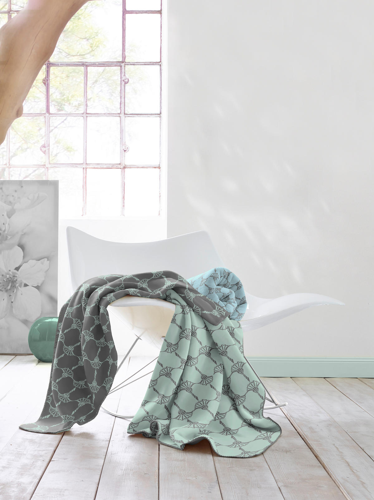 ODEJA   150/200 cm       siva, žajbljevo zelena  - siva/žajbljevo zelena, Basics, tekstil (150/200cm) - Joop!