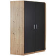 ECKKLEIDERSCHRANK 117/197/117 cm  - Dunkelgrau/Silberfarben, Design, Holzwerkstoff/Kunststoff (117/197/117cm) - Carryhome
