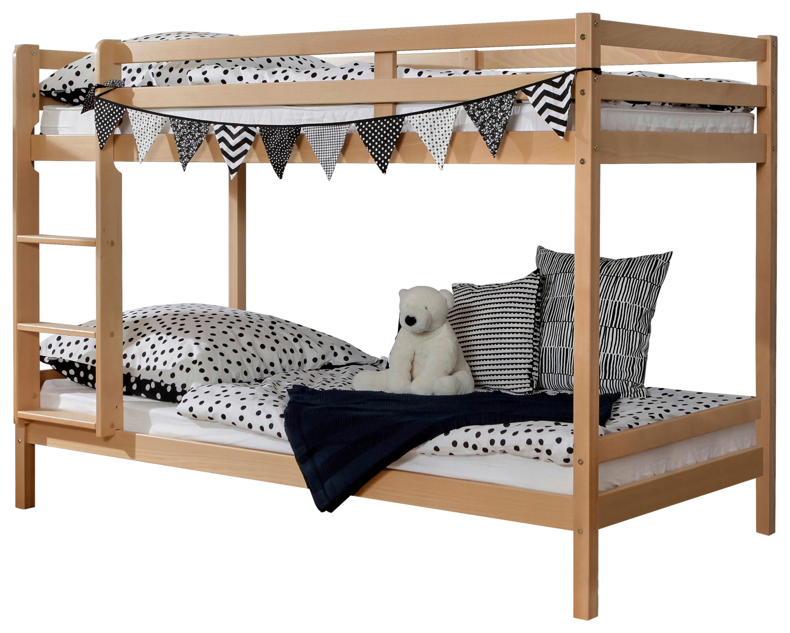 ETAGENBETT 90/200 cm,  in Buchefarben, Leiter  - Buchefarben/Naturfarben, MODERN, Holz (90/200cm) - MID.YOU