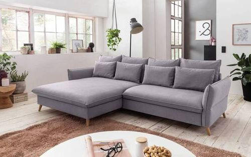 ECKSCHLAFSOFA in Hellgrau  - Buchefarben/Hellgrau, Design, Holz/Textil (170/274cm) - Livetastic