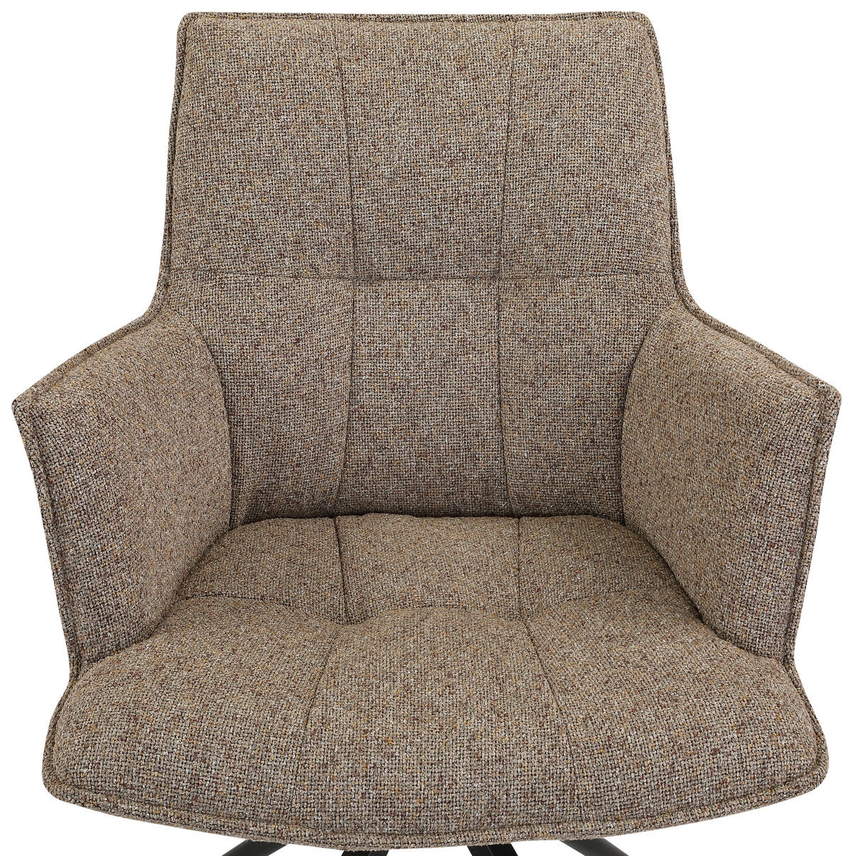 ARMLEHNSTUHL  Sitzfläche 360° drehbar, automatische Rückholfunktion Leinenoptik  Schwarz, Taupe  - Taupe/Schwarz, Design, Textil/Metall (59/89,5/63cm) - Novel