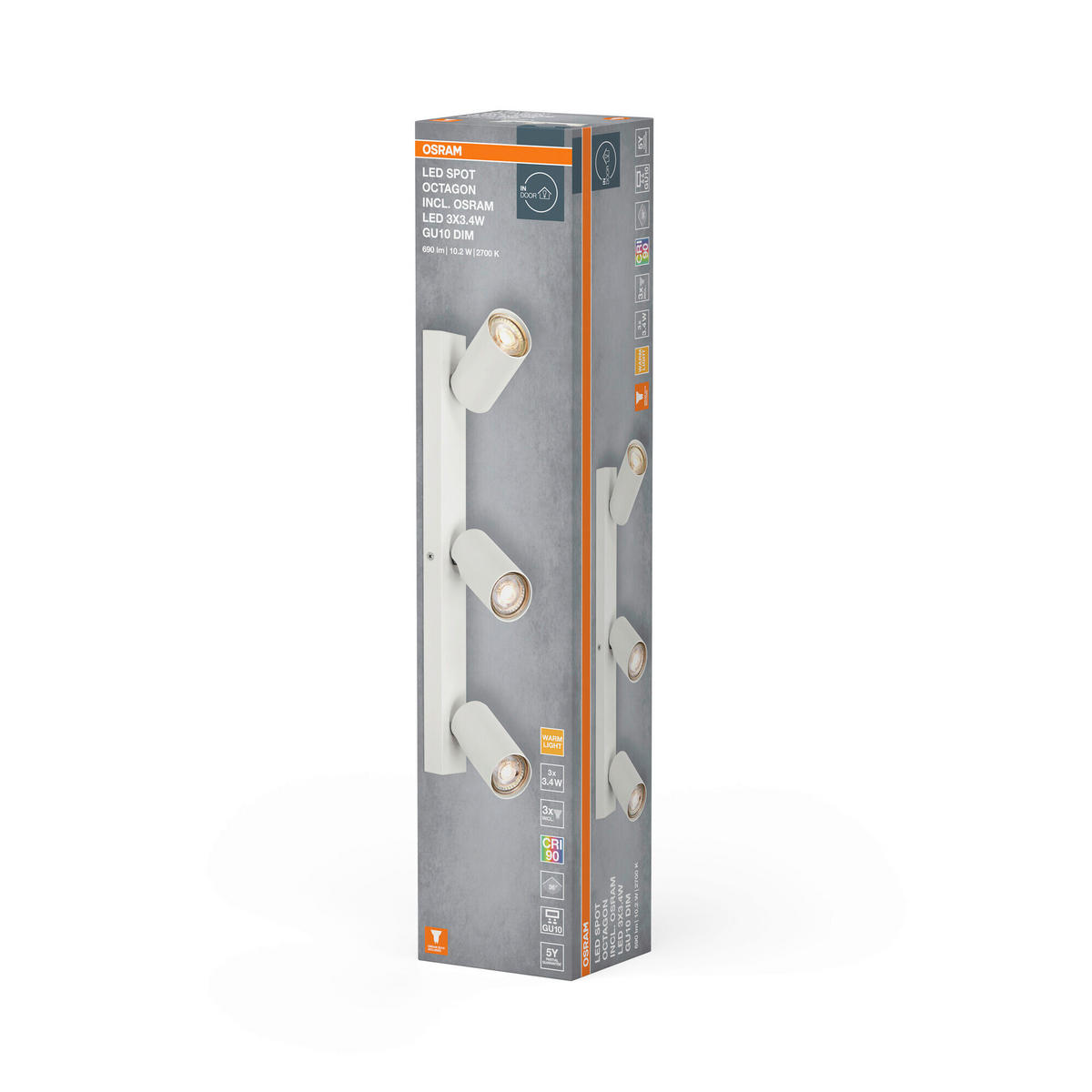LED-STRAHLER 43/6/14 cm   - Weiß, Basics, Metall (43/6/14cm) - Osram