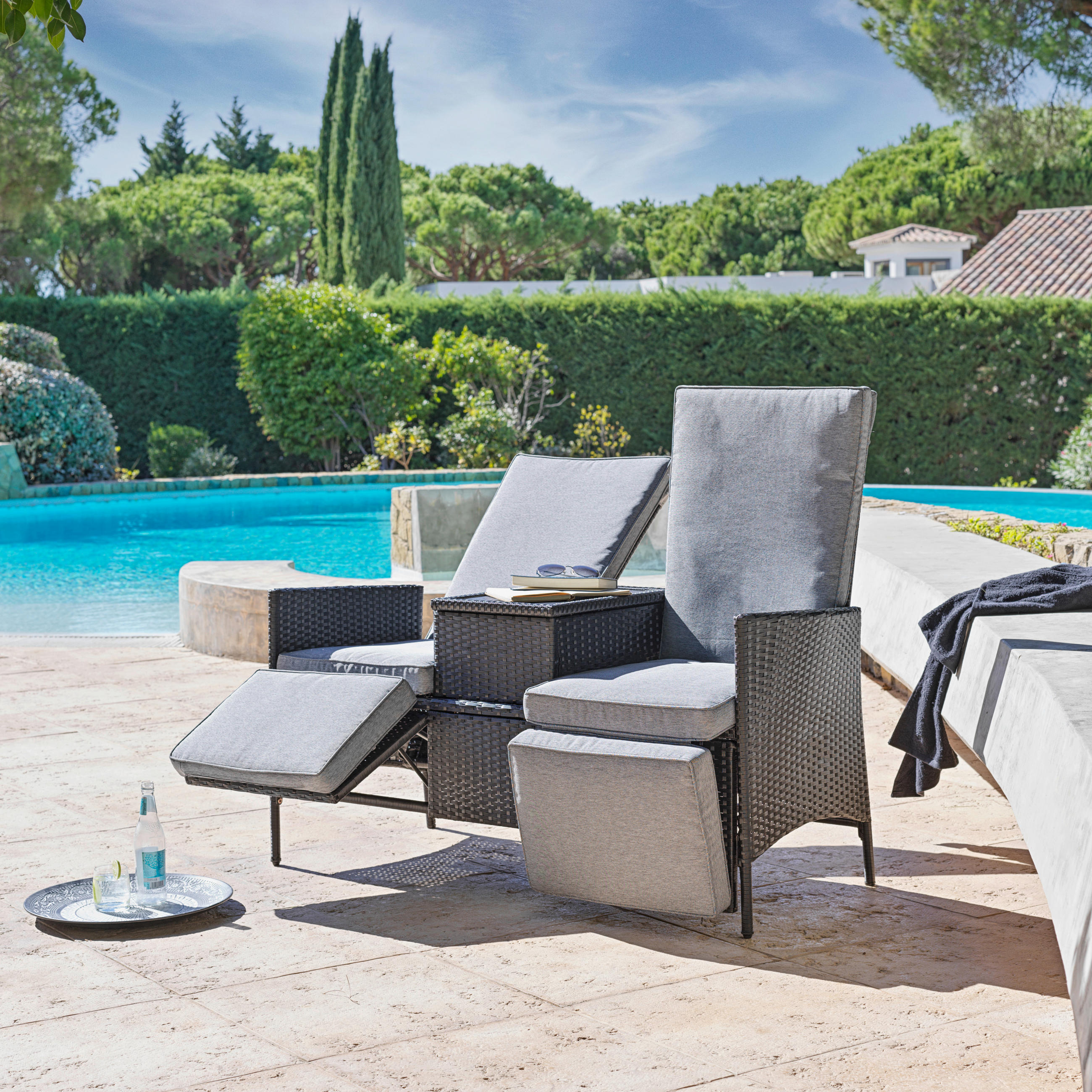 BALKONSET  - Grau, MODERN, Kunststoff/Metall (141/59/109cm) - Ambia Garden