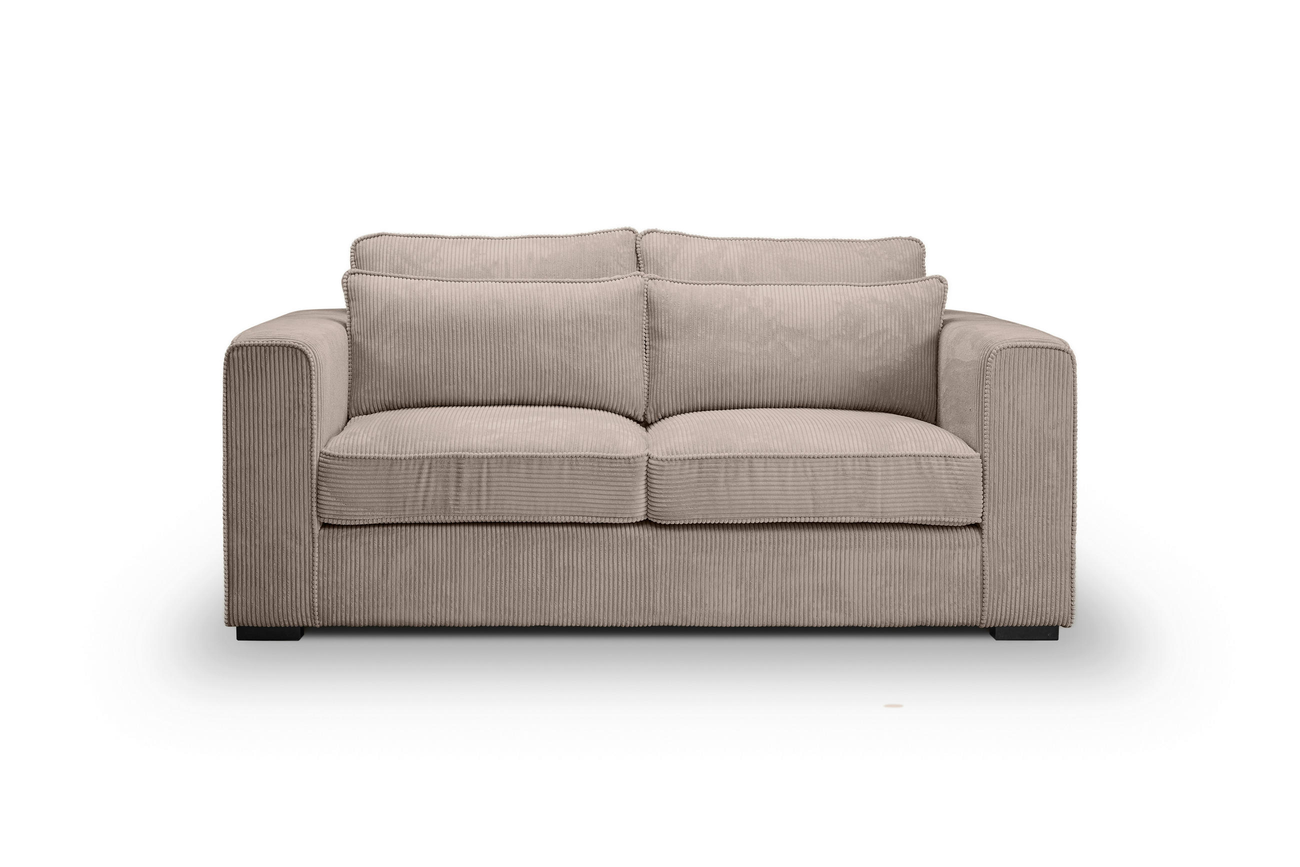 2,5-SITZER ALMERA Cord Beigebraun  - Beigebraun/Schwarz, Basics, Holz/Textil (200/92/112cm) - MID.YOU