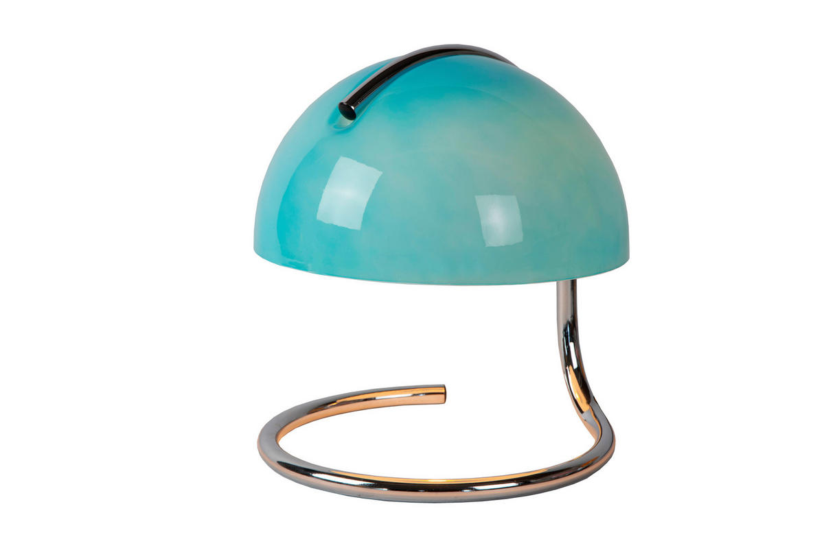 TISCHLEUCHTE Cato 23.5/23.5/25 cm   - Blau/Chromfarben, Design, Glas/Metall (23.5/23.5/25cm) - Lucide