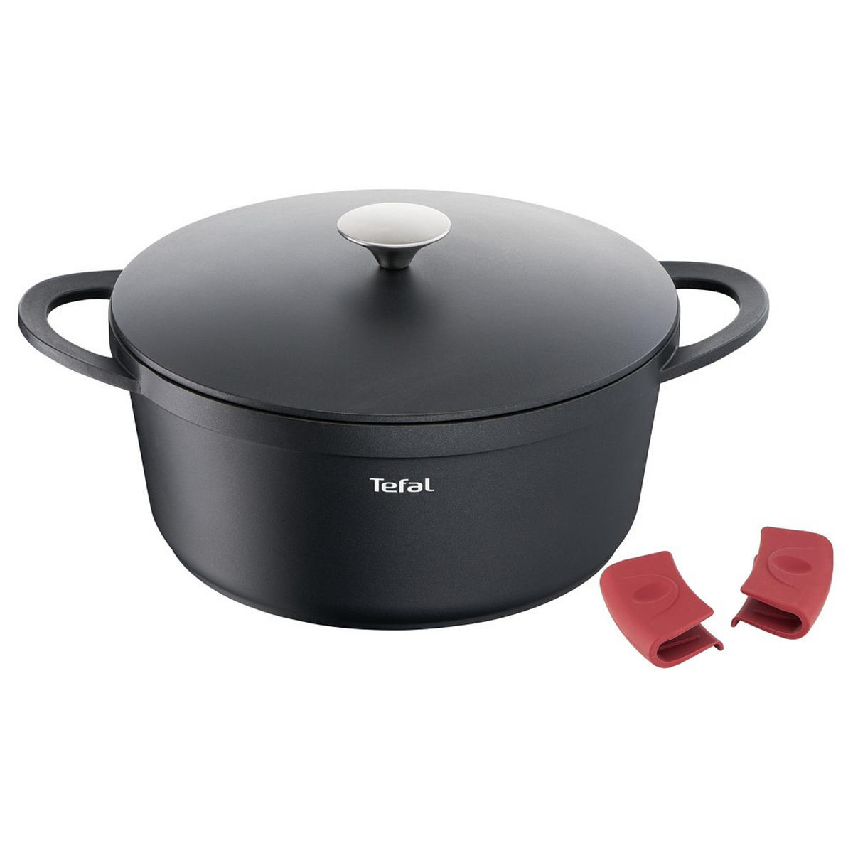 KOCHTOPF TRATTORIA 6,7 L  - Edelstahlfarben/Schwarz, Basics, Metall (34,5/30/14,5cm) - Tefal