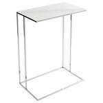 BEISTELLTISCH rechteckig Weiß, Chromfarben  - Chromfarben/Weiß, Design, Glas/Metall (50/30/68cm) - Novel