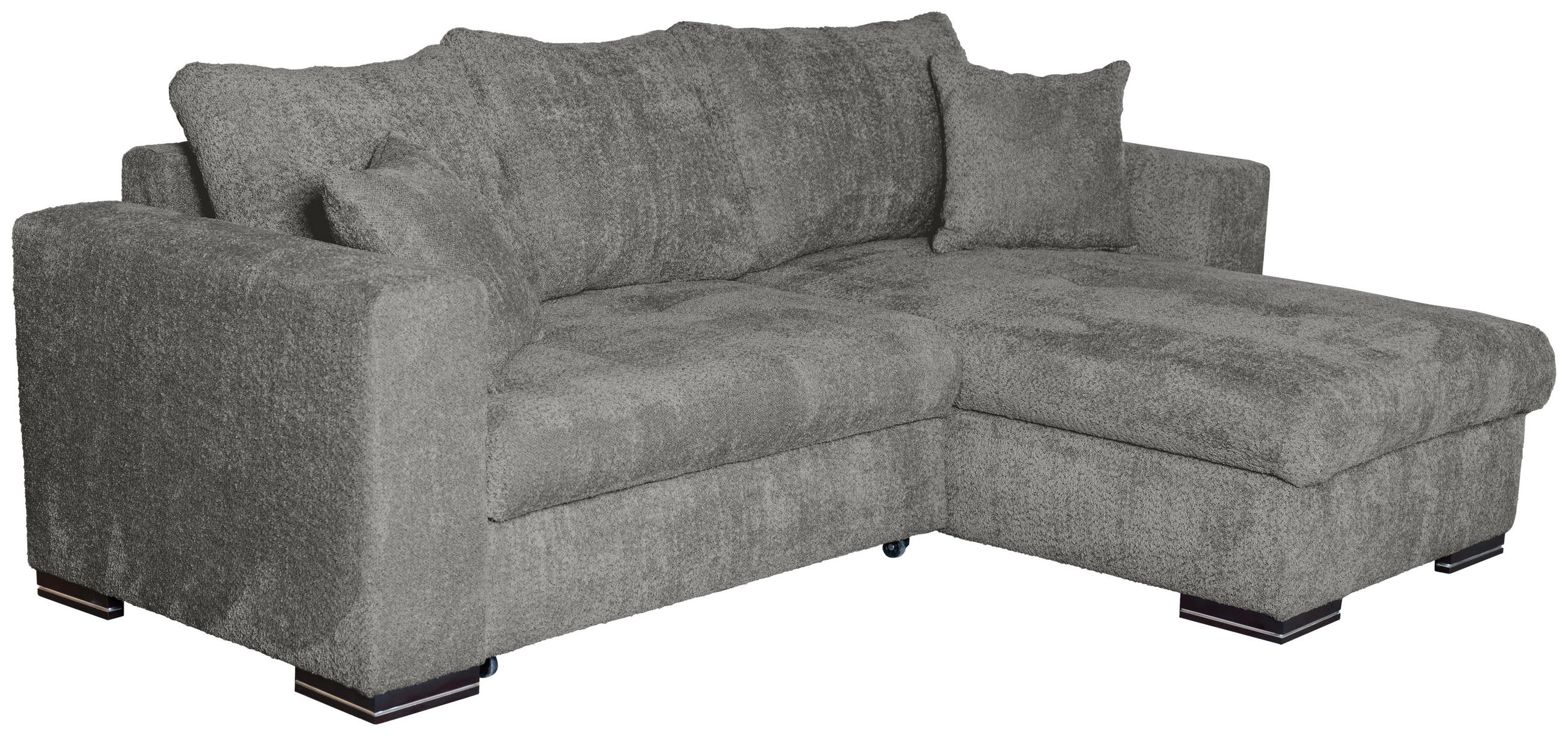 ECKSOFA Grau Webstoff  - Braun/Grau, KONVENTIONELL, Holz/Textil (170/235cm) - Carryhome