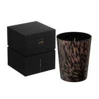 DUFTKERZE holzig  - Goldfarben/Schwarz, Basics, Glas/Naturmaterialien (13/13/16cm) - Ambia Home