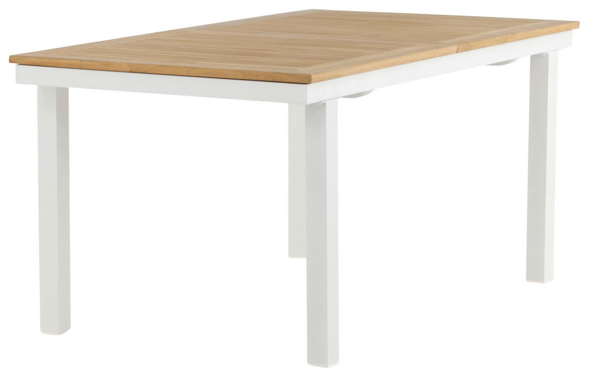 GARTENTISCH Metall Weiß rechteckig  - Weiß, KONVENTIONELL, Holz/Metall (160/90/75cm) - Gardenson