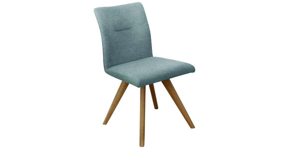 STUHL Webstoff Eichefarben, Jadegrün Wildeiche vollmassiv  - Jadegrün/Eichefarben, KONVENTIONELL, Holz/Textil (51,5/87,5/63cm) - Linea Natura