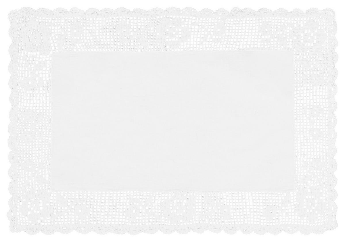 PLATZDECKCHEN Textil Weiß 35/50 cm  - Weiß, LIFESTYLE, Textil (35/50cm)