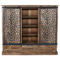 VYSOKÁ KOMODA, mangové drevo, prírodná farba, čierna, 160/140/40 cm - čierna/prírodná farba, Natur, kov/drevo (160/140/40cm) - MID.YOU