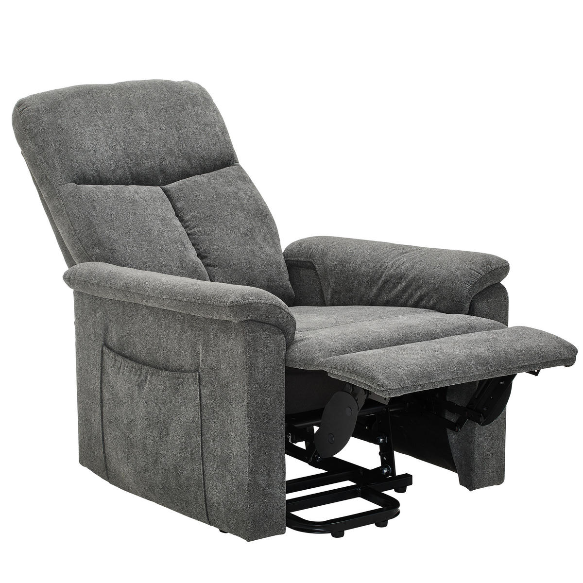 RELAXSESSEL Webstoff Relaxfunktion    - Schwarz/Grau, KONVENTIONELL, Kunststoff/Textil (78/110/93cm) - Cantus