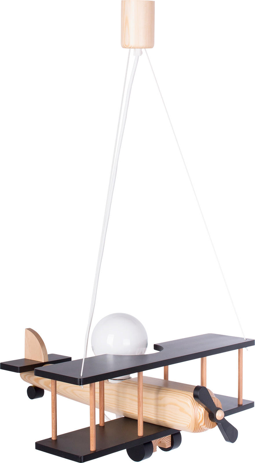 KINDERHÄNGELEUCHTE 42/45/75 cm   - Schwarz/Naturfarben, KONVENTIONELL, Holz (42/45/75cm)