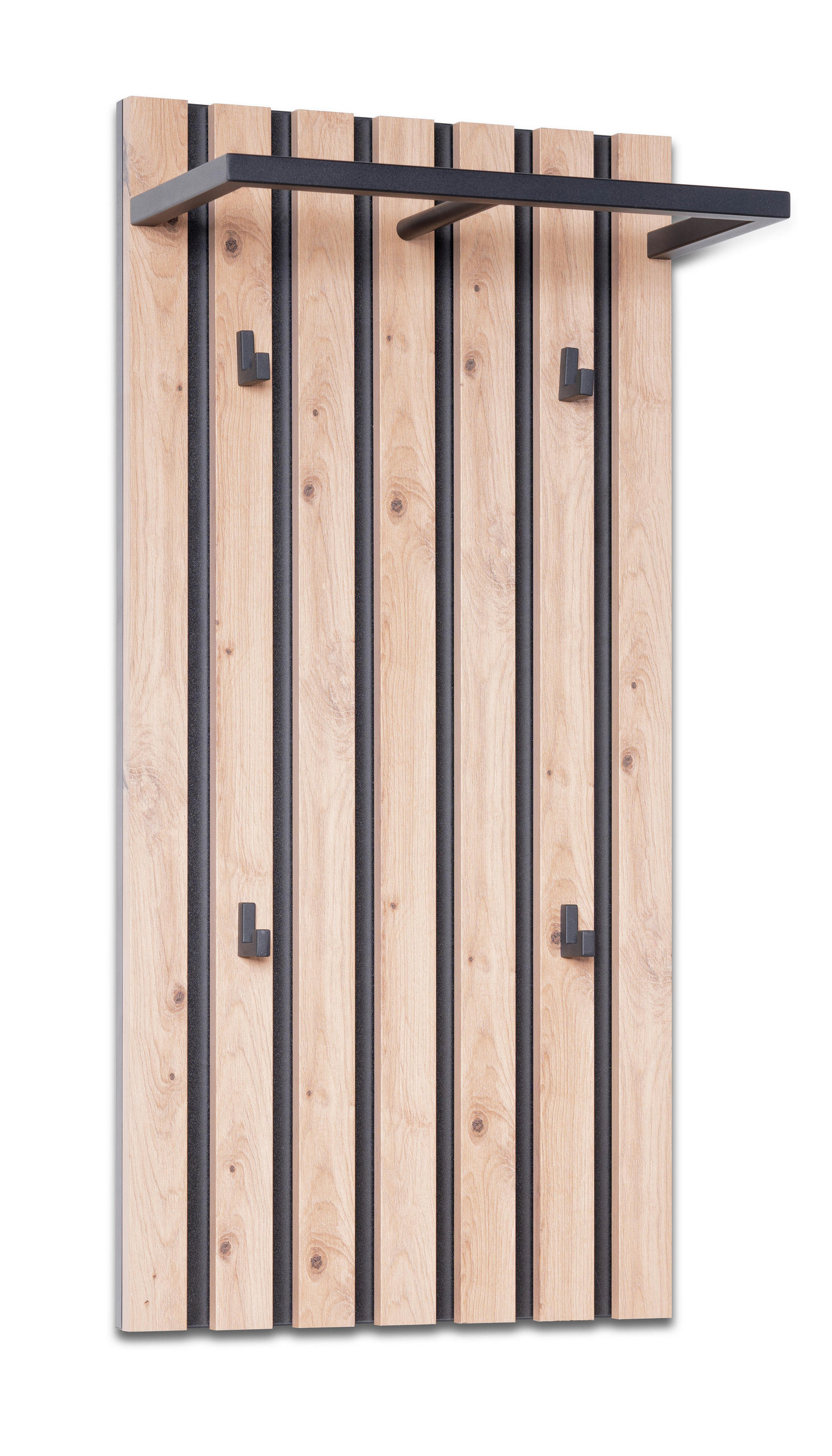 WANDGARDEROBE  in Braun, Schwarz  - Schwarz/Braun, Design, Holzwerkstoff (45/90/23cm) - Xora