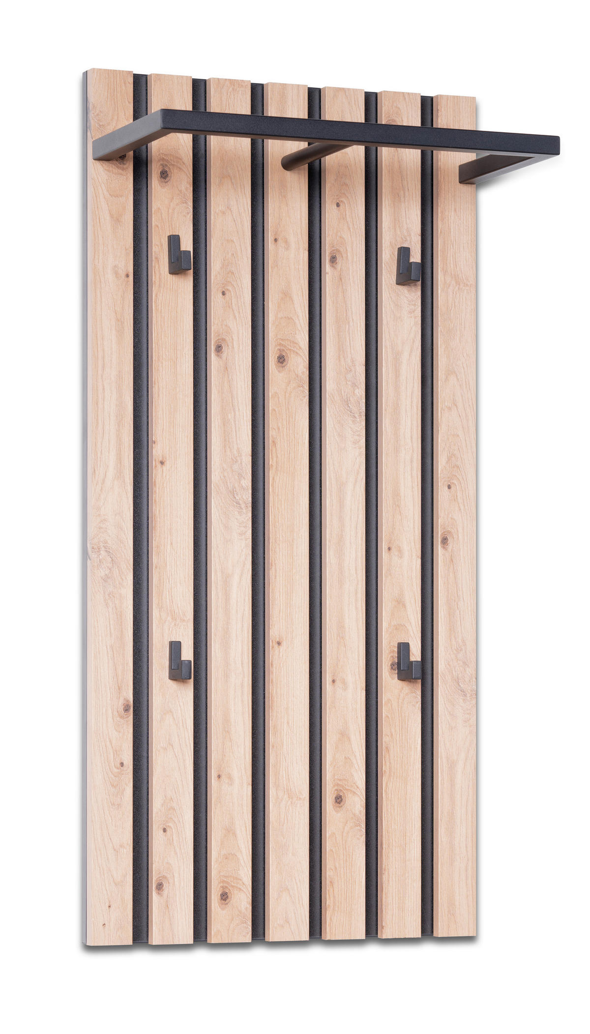 NÁSTĚNNÁ ŠATNA, 45/90/23 cm - černá/hnědá, Design, kompozitní dřevo (45/90/23cm) - Xora