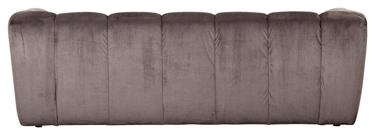 BIGSOFA Plüsch Schlammfarben  - Schlammfarben/Schwarz, KONVENTIONELL, Kunststoff/Textil (220/67/106cm) - Carryhome