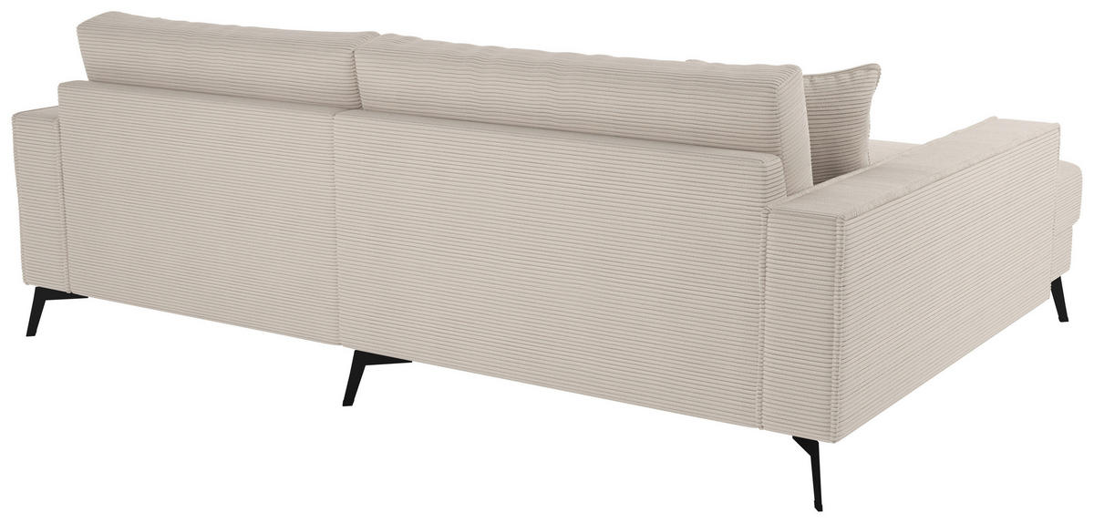ECKSOFA TED Creme Cord Zierkissen  - Creme/Schwarz, Trend, Textil/Metall (174/228cm) - P & B