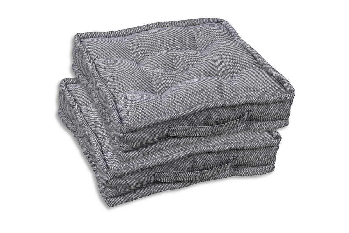 GARTENSITZKISSENSET Uni  - Grau, Basics, Textil (40/8/40cm)
