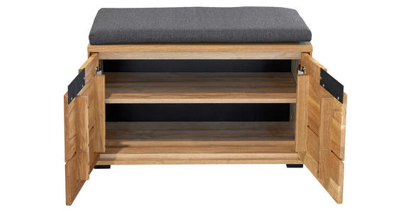 GARDEROBENBANK  in 80/47/40 cm  - Eichefarben/Anthrazit, KONVENTIONELL, Holz/Textil (80/47/40cm) - Linea Natura