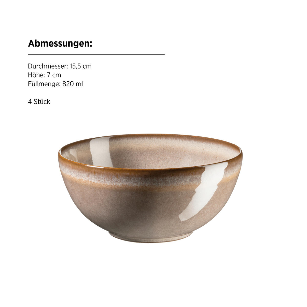 FRÜHSTÜCKSSERVICE Braun SMOKY'S  - Braun, Basics, Keramik - Mäser