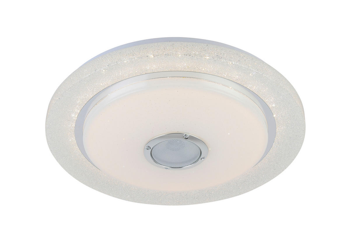 LED MENNYEZETI LÁMPA - krómszínű/fehér, Trend, műanyag/fém (38/8cm) - Novel