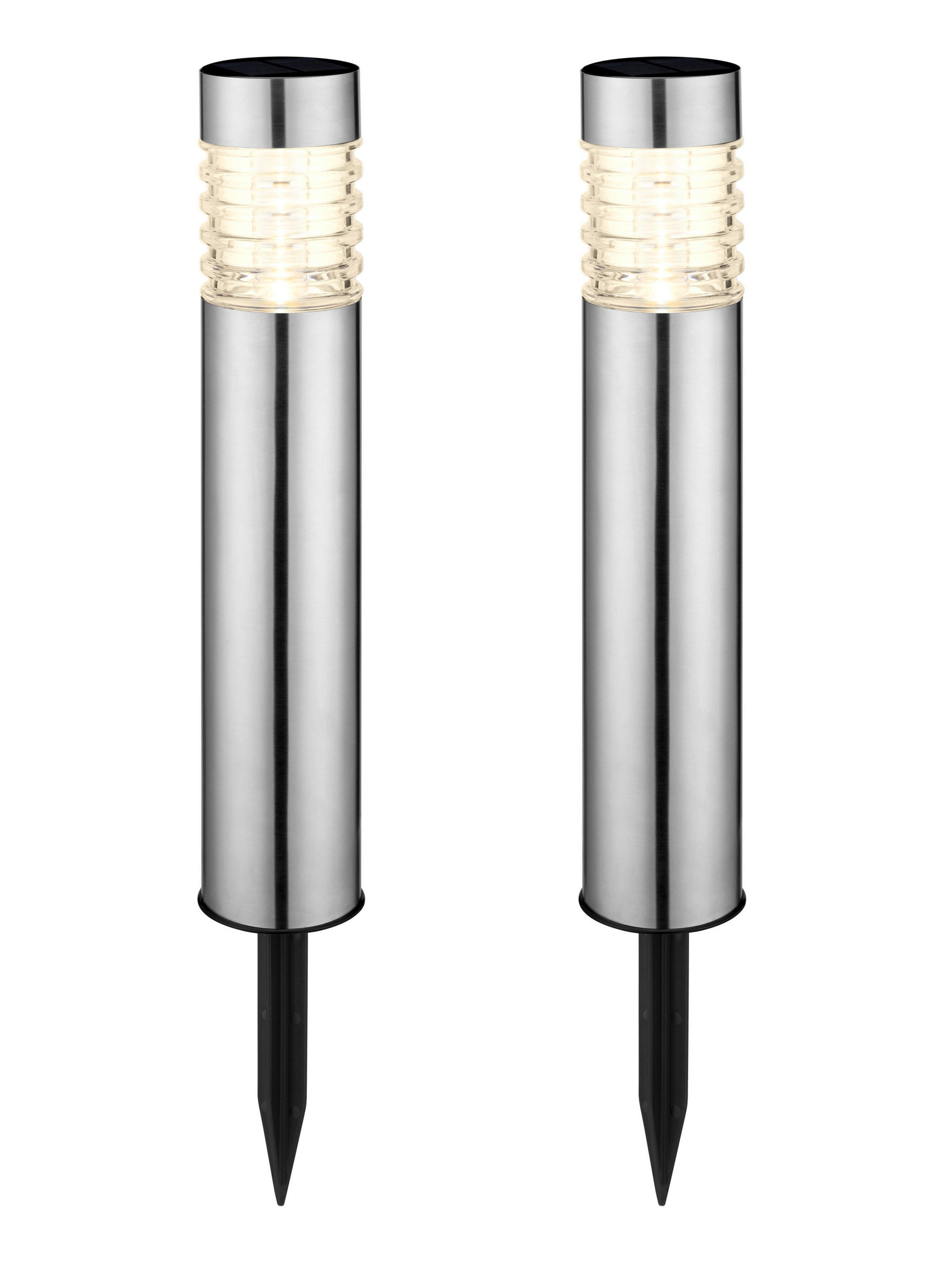 SOLCELLSLAMPA 7,7/55,7 cm   - stålfärgad, Basics, metall/glas (7,7/55,7cm) - Ambia Garden