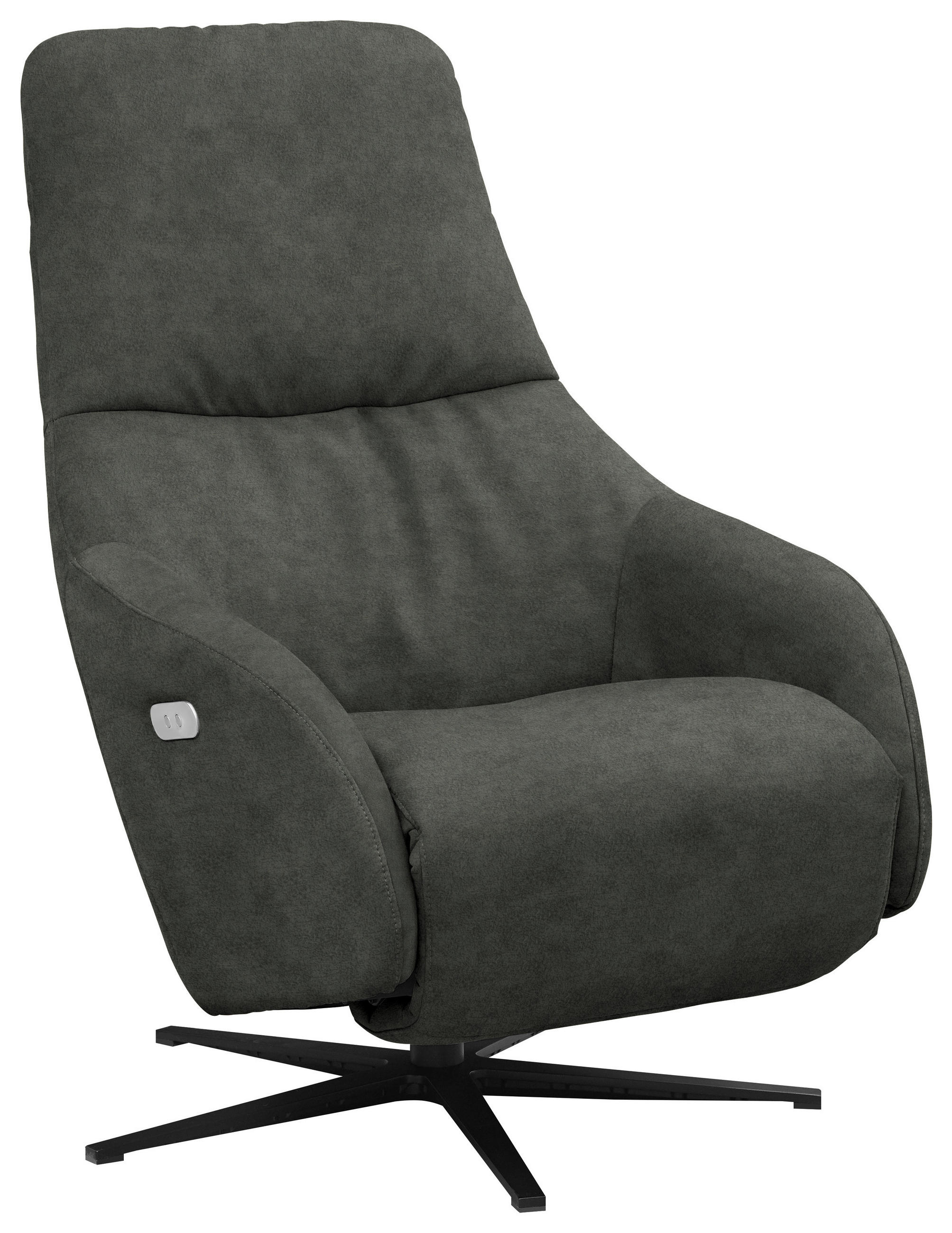 RELAXSESSEL in Textil Anthrazit  - Anthrazit/Schwarz, Design, Textil/Metall (77/108/95cm) - Chilliano