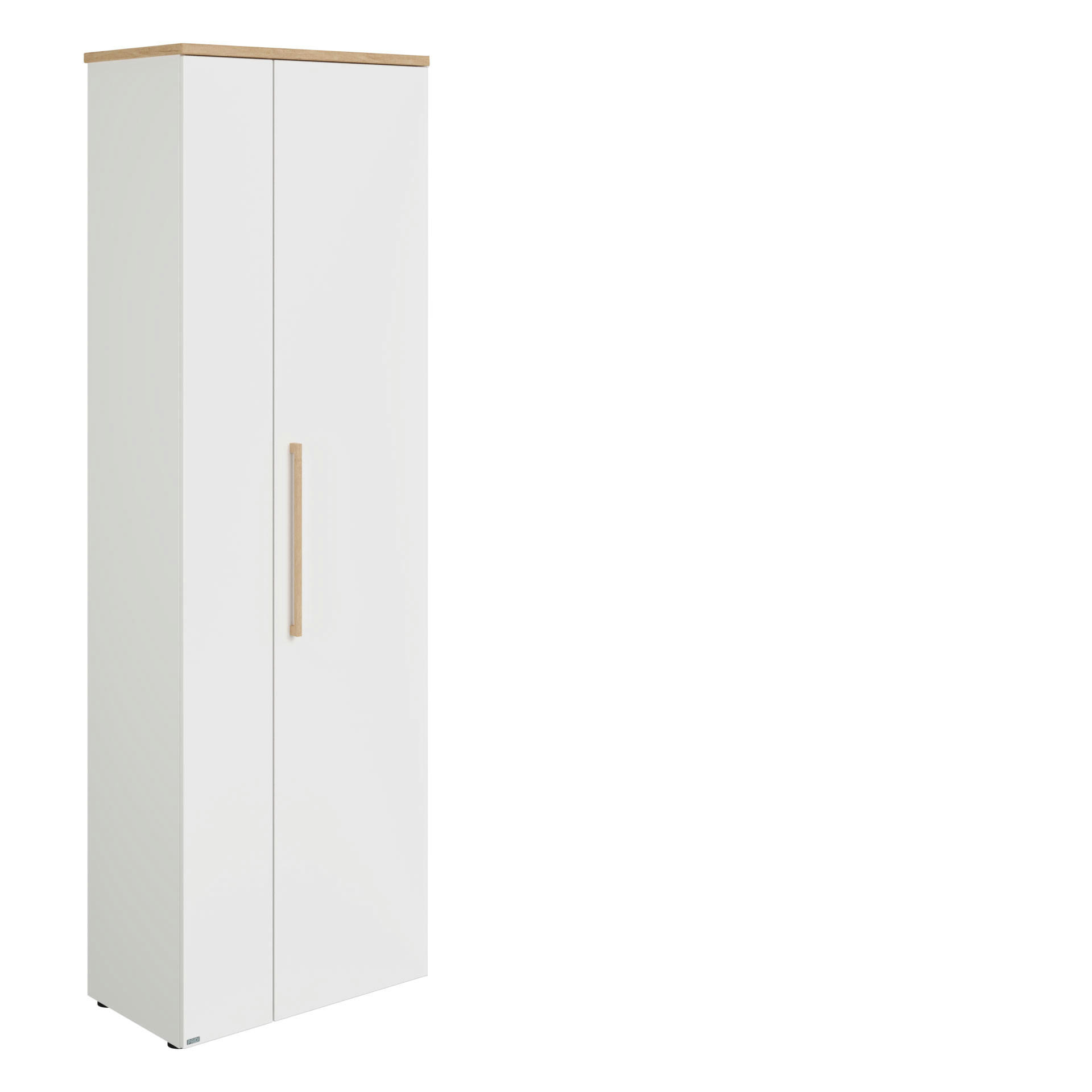 DREHTÜRENSCHRANK 64,2/206/40,2 cm 2-türig Weiß, Eichefarben  - Eichefarben/Naturfarben, KONVENTIONELL, Holz/Holzwerkstoff (64,2/206/40,2cm) - Paidi