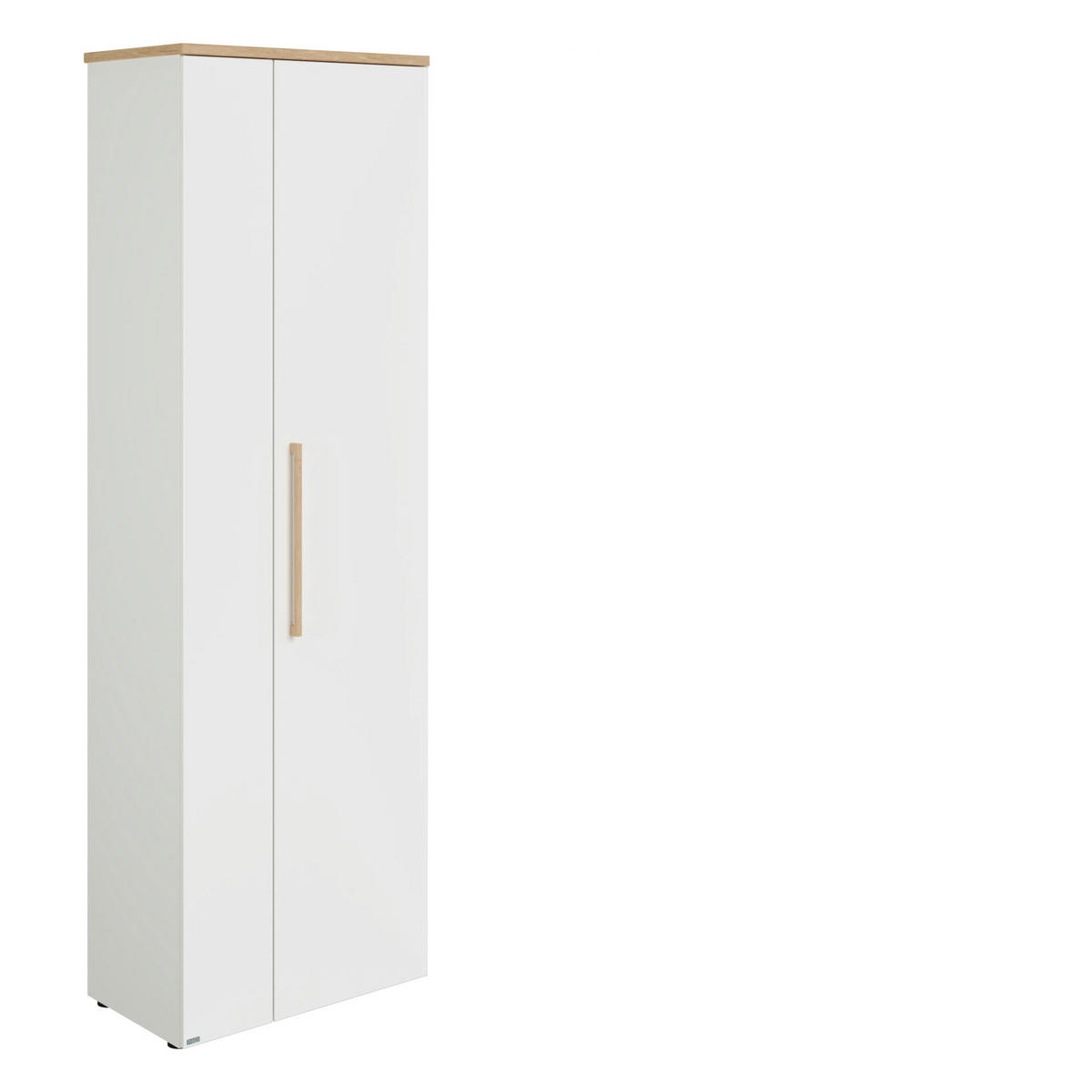 DREHTÜRENSCHRANK  in Weiß, Eichefarben  - Eichefarben/Naturfarben, KONVENTIONELL, Holz/Holzwerkstoff (64,2/206/40,2cm) - Paidi