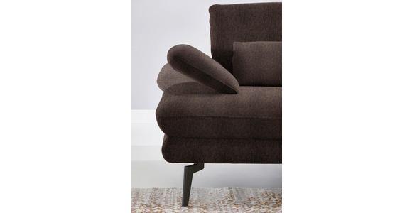 ECKSOFA in Chenille Dunkelbraun  - Dunkelbraun/Schwarz, Design, Textil/Metall (310/180cm) - Dieter Knoll