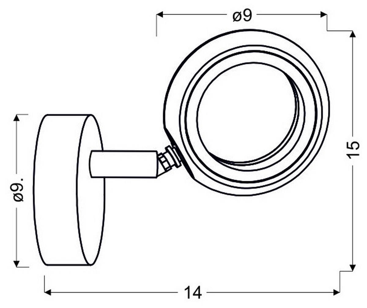 LED-TAKLAMPA Aurelion 14/9/15 cm  - kromfärg, Design, metall/plast (14/9/15cm)