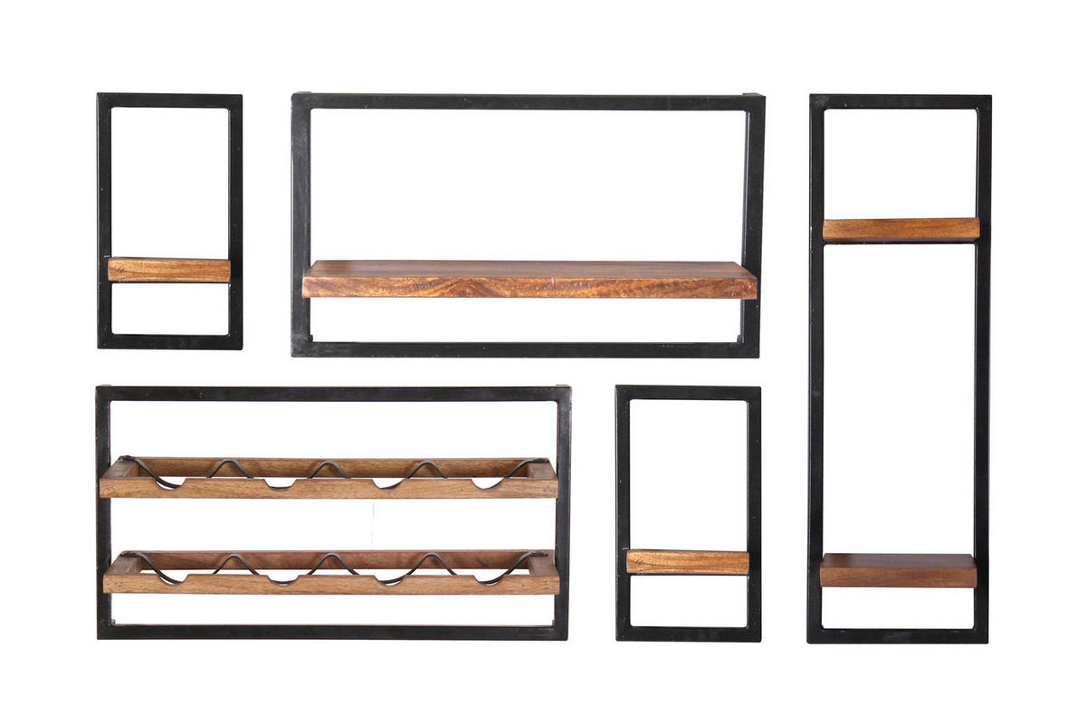 WANDREGAL 25/75/25 cm  - Naturfarben, Design, Holz/Metall (25/75/25cm) - MID.YOU