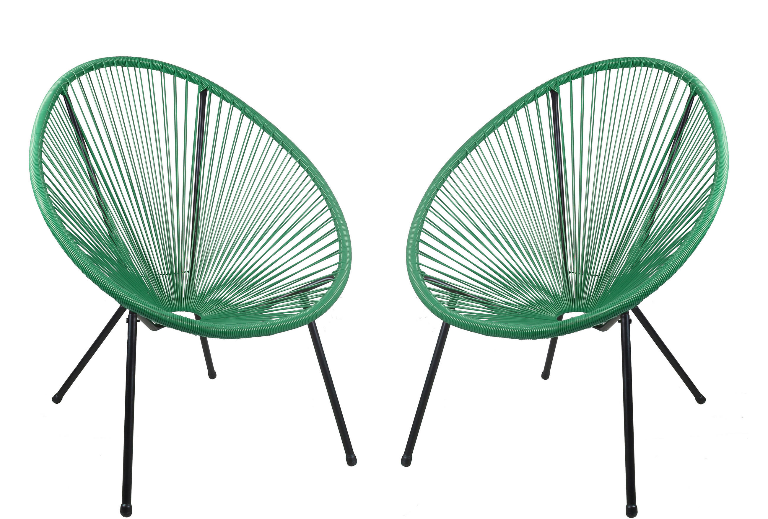 Gardenson Gartensessel Schwarz, Grün 73x93x73 cm