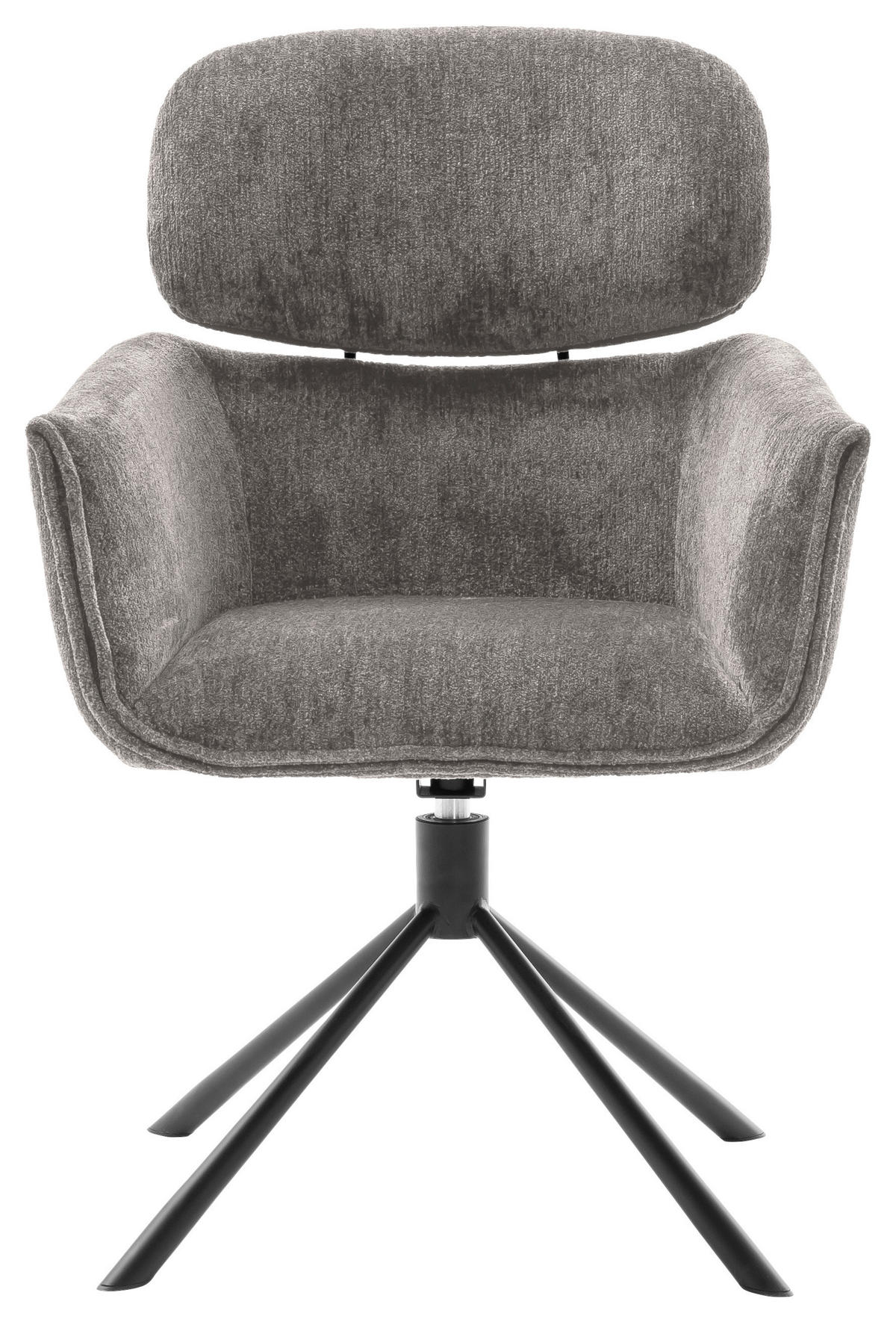 ARMLEHNSTUHL  in Stahl Struktur  - Schwarz/Grau, Design, Textil/Metall (60/90/65cm) - Novel