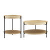 COUCHTISCHSET rund Eichefarben  - Eichefarben/Schwarz, Design, Holzwerkstoff/Metall (44-69/44-69/49-39cm) - Livetastic