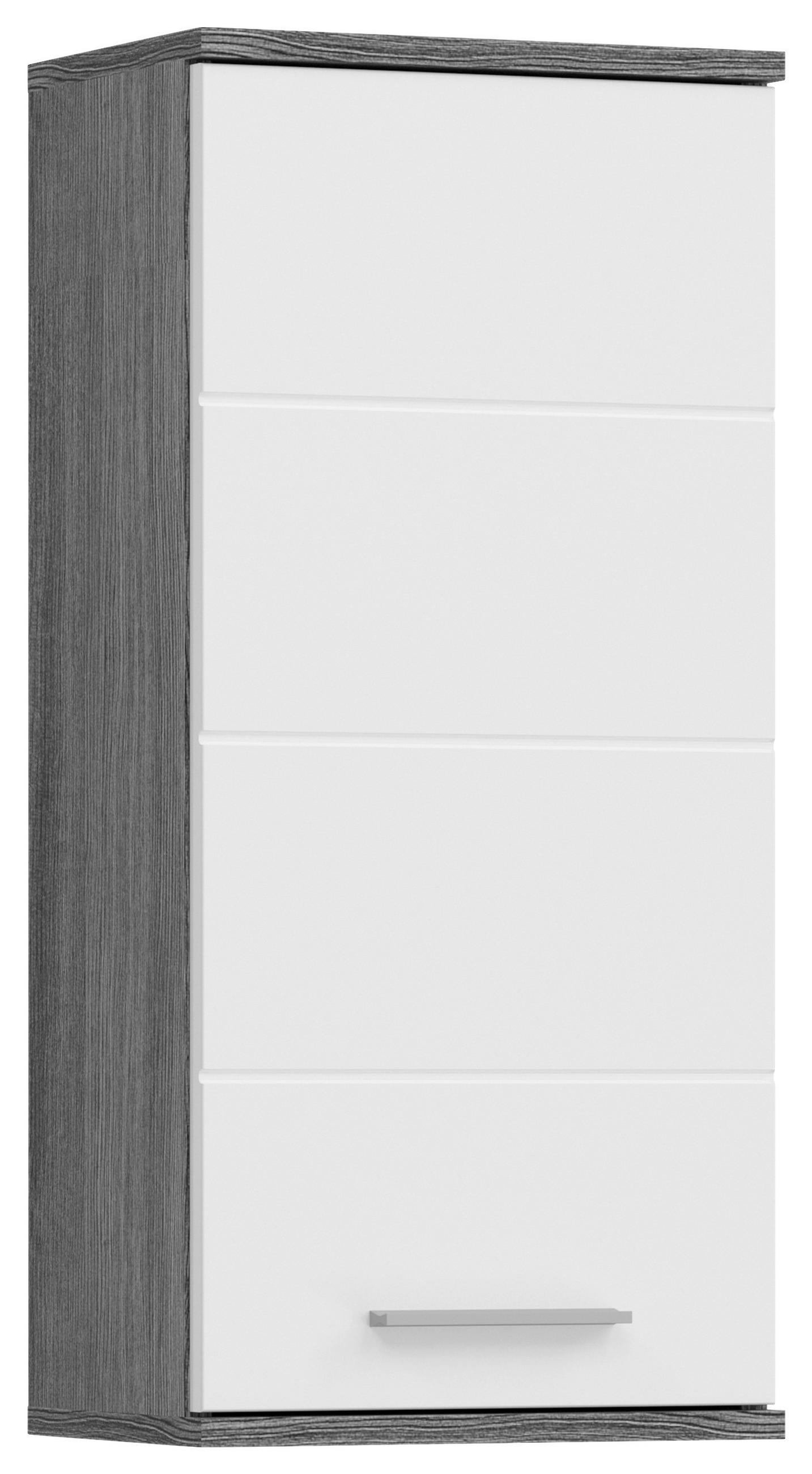 HÄNGESCHRANK 35/77/25 cm  - Weiß Hochglanz/Grau, MODERN, Holzwerkstoff (35/77/25cm) - MID.YOU