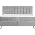 BOXSPRINGBETT 180/200 cm  in Hellgrau  - Eichefarben/Hellgrau, Design, Holz/Textil (180/200cm) - Esposa