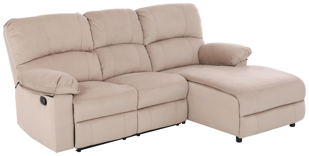 ECKSOFA Beige Webstoff  - Beige/Schwarz, Basics, Kunststoff/Textil (216/159cm) - P & B