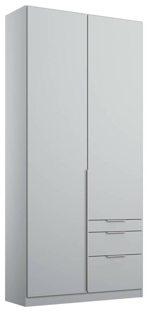 DREHTÜRENSCHRANK in Hellgrau - Hellgrau/Alufarben, Modern, Holzwerkstoff (91/229/54cm) - Rauch Möbel