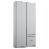 DREHTÜRENSCHRANK in Hellgrau  - Hellgrau/Alufarben, Modern, Holzwerkstoff (91/229/54cm) - Rauch Möbel