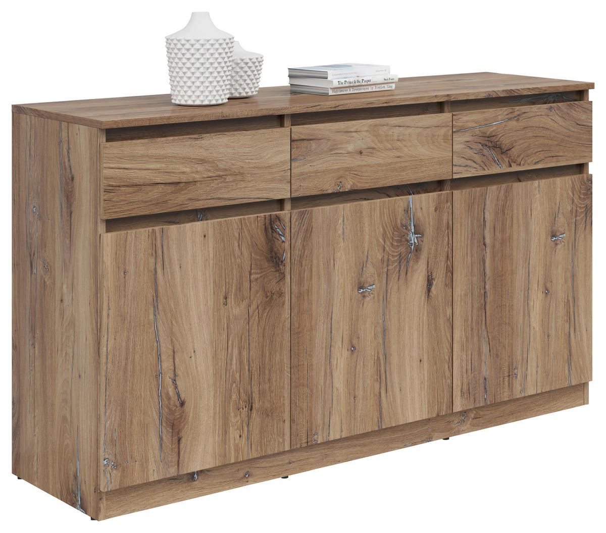 KOMMODE  in 135/81/42 cm  - Eichefarben, KONVENTIONELL, Holzwerkstoff (135/81/42cm)