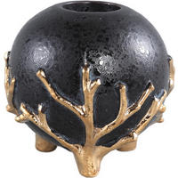SVEĆNJAK  keramika  - zlatna/crna, Dizajnerski, keramika (12cm)